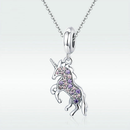 S925 Silver DIY Beads Unicorn Pendant SCC704