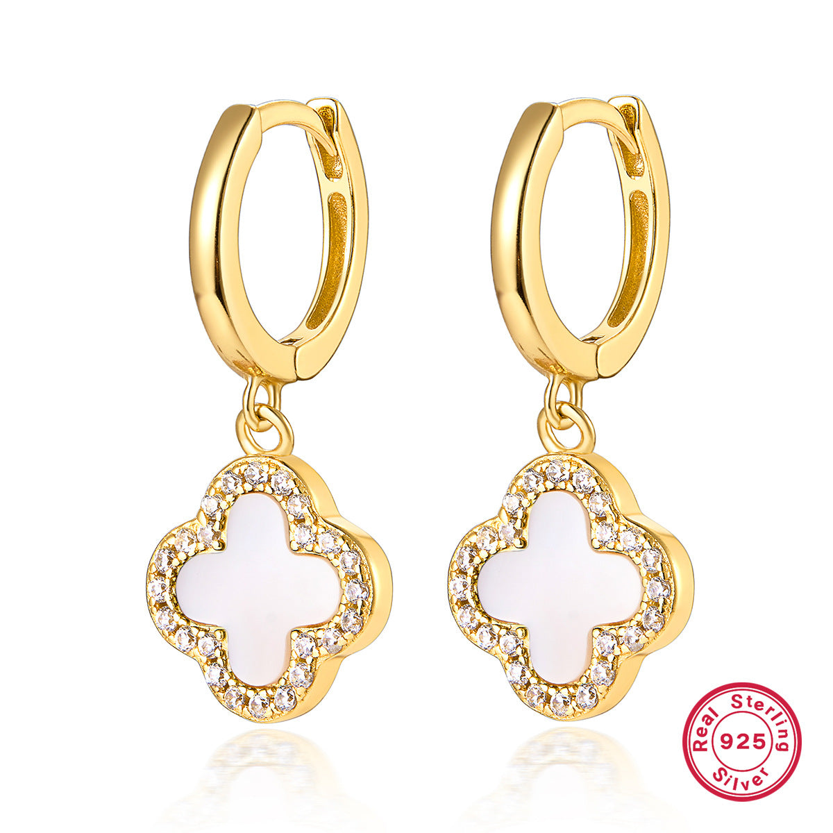 S925 Silver Jewelry Set with Natural Mother-of-Pearl