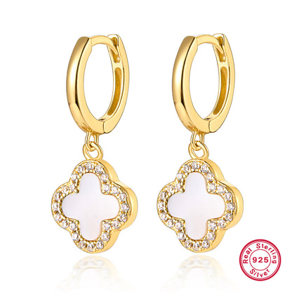 S925 Silver Jewelry Set with Natural Mother-of-Pearl